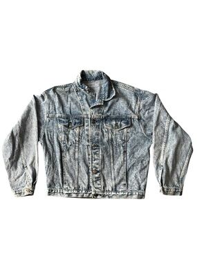 RARE! Vintage 80’s Acid Wash Jean Jacket Men’s Med